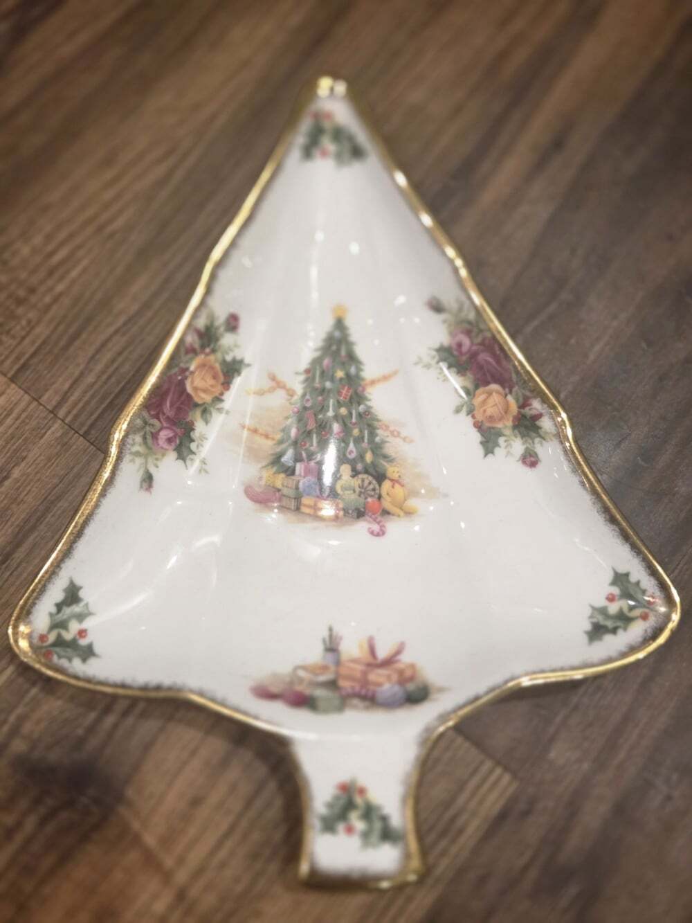 Vintage 1990 Royal Albert "Christmas Magic" Bone China Christmas Tree Dish Tray